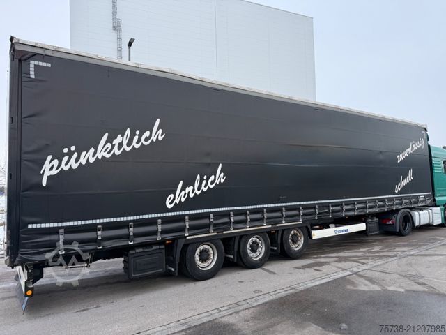 Auflieger mit Pritsche & Plane KRONE SD Megatrailer/Luft-Lift/Hubdach/Edscha/3-Achsen