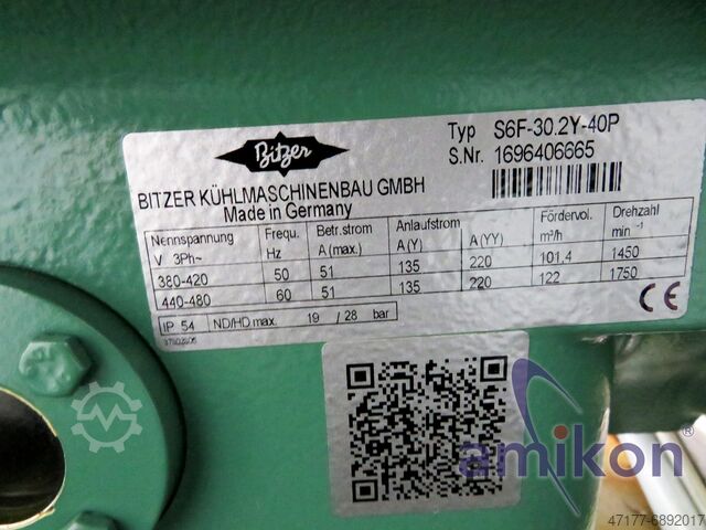 Unità di refrigerazione Bitzer Kälteaggregat S6F-30.2Y-40P mit RO-Anlage & Schalldämmkapsel