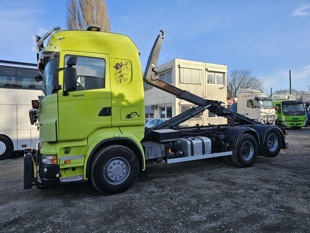Camión portacontenedores de gancho SCANIA R500 LB6X2HHZ, RETARDER Blatt/Blatt 3xPi