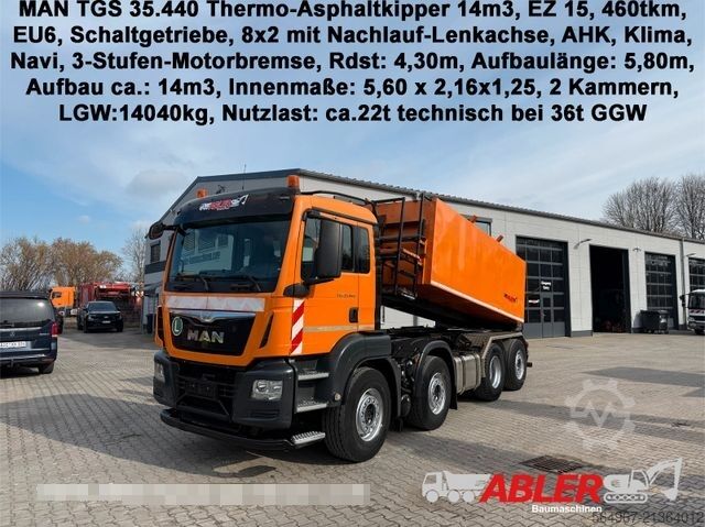 شاحنة قلابة MAN TGS 35.440 Asphaltkipper Thermoisoliert 14m3