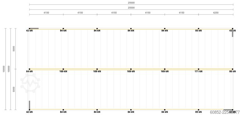 Platformë magazinimi 10x25m Lagerbühne , Belastung : 500kg/qm Unterkante: 3,0m , ca. 250qm Systembühne