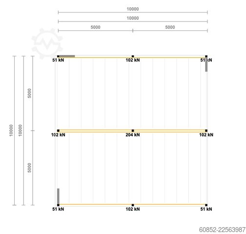 Skladovacia plošina 10x10m Lagerbühne , Belastung : 500kg/qm Unterkante: 3m ,ca. 100qm , Systembühne