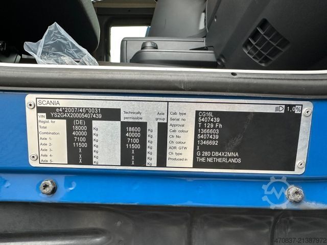 Бортовой грузовик с тентом SCANIA G 280 / LBW / Pritsche 7,3 m / 1 x Liege