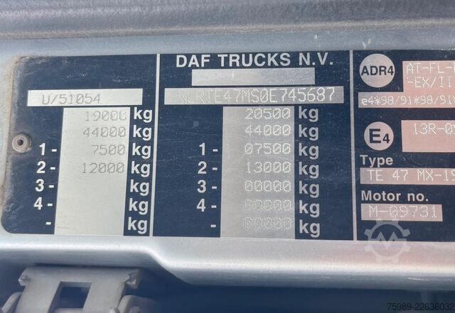 SZM tiêu chuẩn DAF XF 105.510 RETARDER, PARK CLIMA, FRIGO, EURO 4