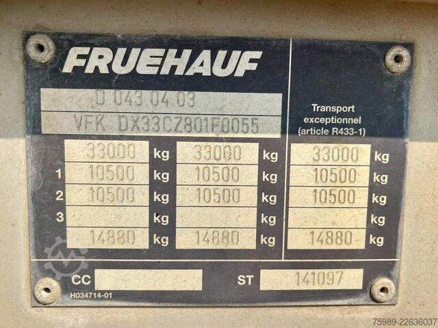 Kipper Fruehauf STEEL CHASSIS,  DUMPER!   Full spring!  TOP con...