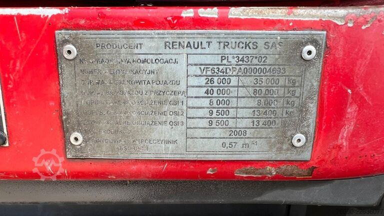 Chassis cab Renault Kerax 450 DXI (BOITE MANUELLE / LAMES / GRAND P...