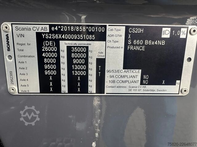 Āķa rokas sistēma Scania S660 V8 6X4 B6X4 NB HAAKARM/ABROLLER/CONTAINERS...
