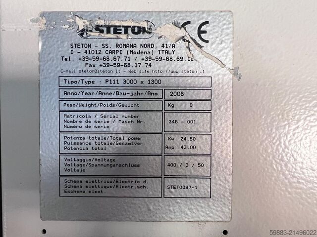 ग्लूइंग प्रेस Steton P111 3000×1300