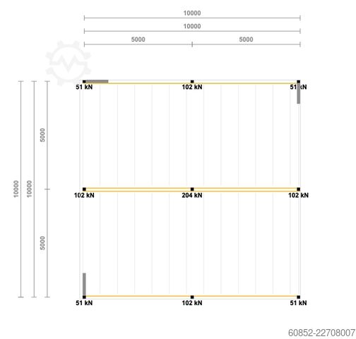 Geymsluvettvangur 10x10m Lagerbühne , Belastung : 500kg/qm Unterkante: 3m ,ca. 100qm , Systembühne