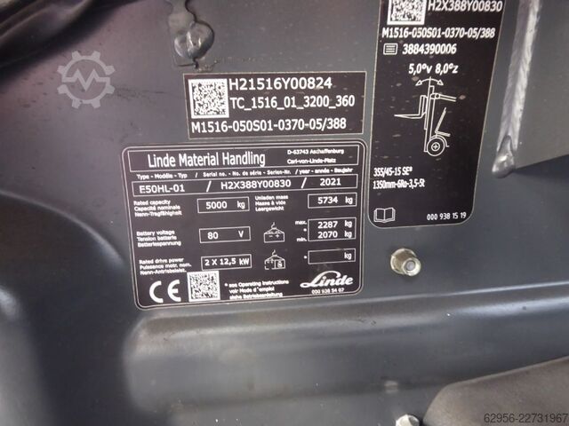 Električni viljuškar na 4 kotača Linde E50HL-01