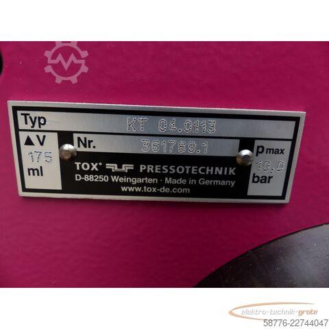 Hluti  TOX Pressotechnik Kraftpaket ES250.100.395.43 Pneumo-Hydraulikaggregat