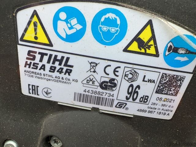 Малі пристрої Stihl Battery hedge trimmer HSA94R/60