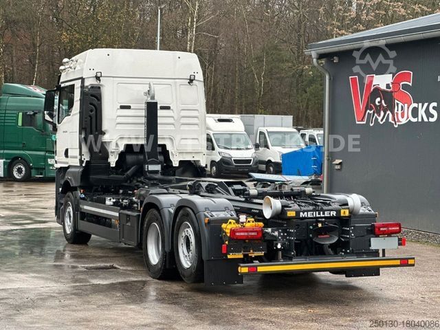 Camião porta-contentores de gancho MAN TGX 26.510 6x2-4 Lenk-/Lift Meiller-Abrollkipper