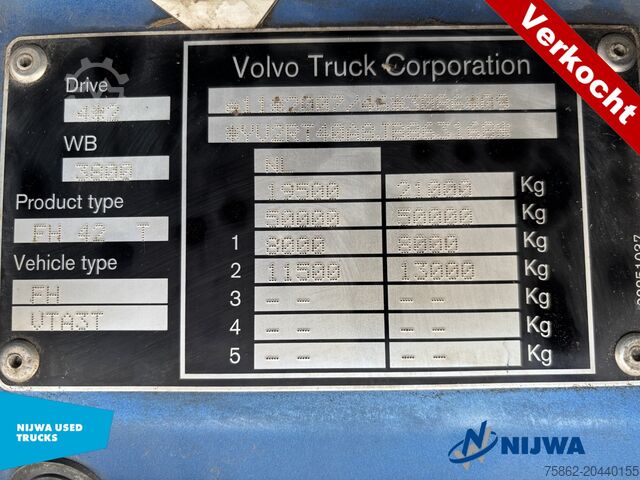 SZM סטנדרטי Volvo FH 500 4x2  VDS + Dual Clutch