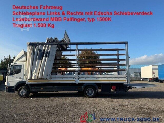 Tovorno vozilo s ravno platformo in ponjavo Mercedes-Benz Atego 1224 Schiebeplane L+R Edscha MBB LBW 1,5T