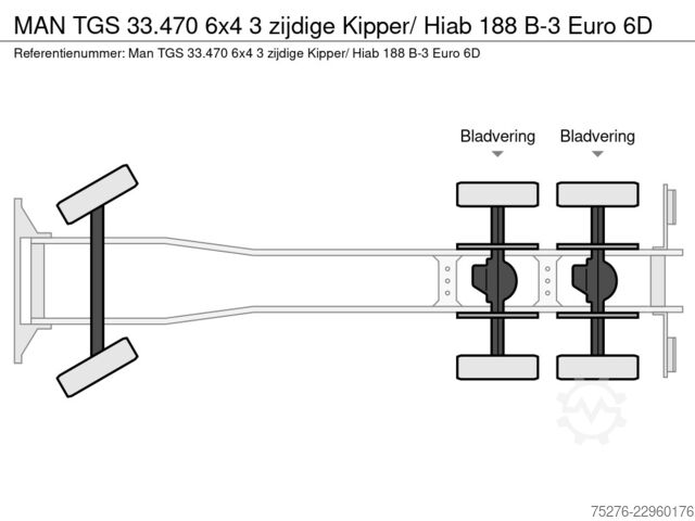Трехсторонний опрокидыватель MAN TGS 33.470 6x4 3 zijdige Kipper/ Hiab 188 B-3 E...