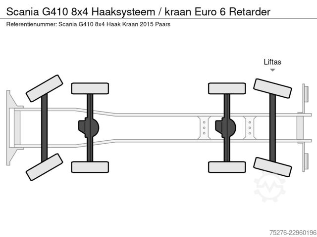 Hook arm system Scania G410 8x4 Haaksysteem / kraan Euro 6 Retarder
