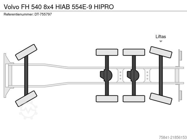 Camion-grue Volvo FH 540 8x4 HIAB 554E-9 HIPRO