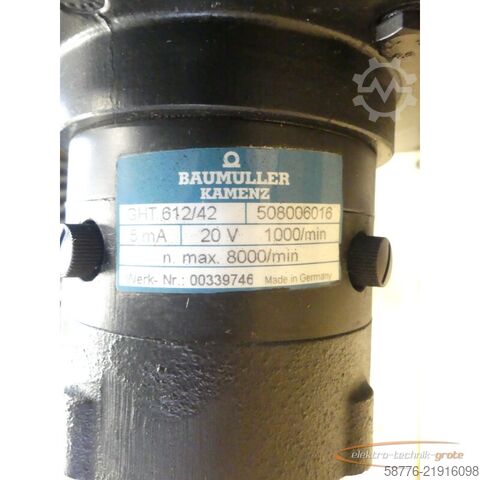  Baumüller GNF 132 MV Motor SN:80600154/R1 +  GHT 612/42 Tachogenerator