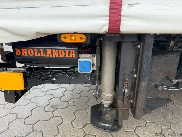 Semirremolque de plataforma baja  Wiese Mega Schiebeplane mit Dhollandia Rampe 9t