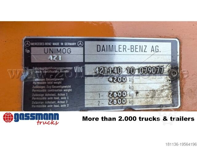 Sonderausbau-Transporter Unimog U52 411 4x4, Schmidt Schneefräse mit Separatmotor