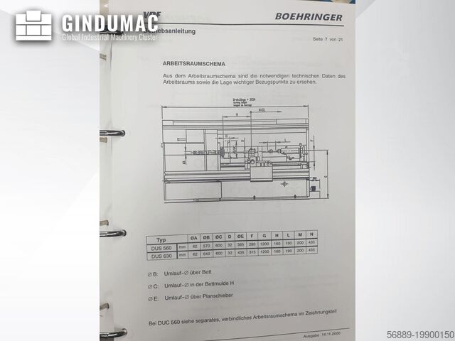 Obrabiarka do toczenia poziomego BOEHRINGER VDF DUS 560 ti