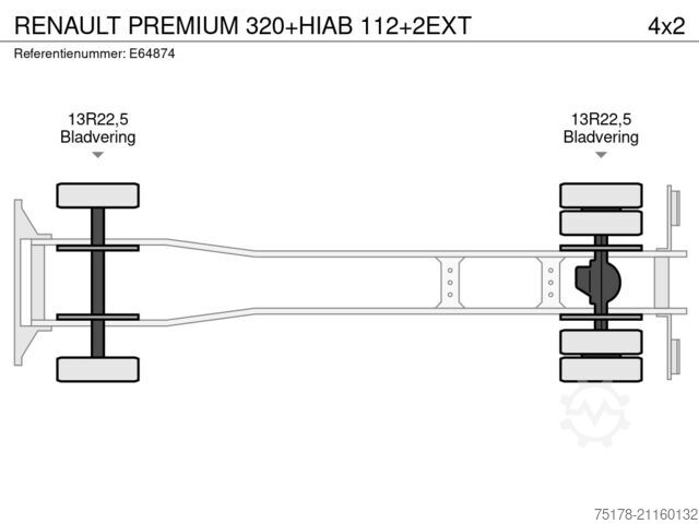 Самосвал с кран RENAULT PREMIUM 320+HIAB 112+2EXT