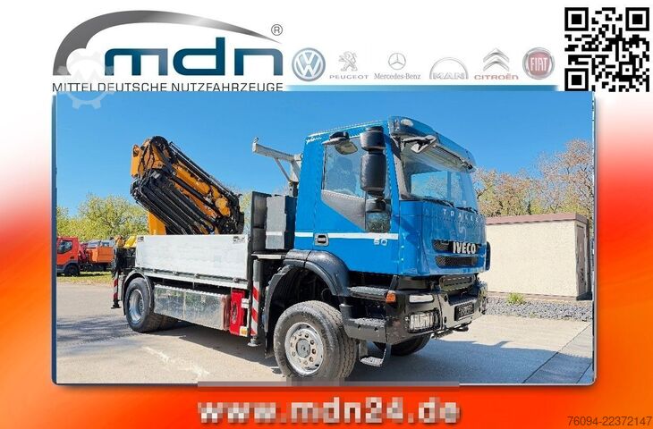 Automobilis ar plakanu platformu IVECO Trakker 360 4x4 Pritsche Kran 27m AHK