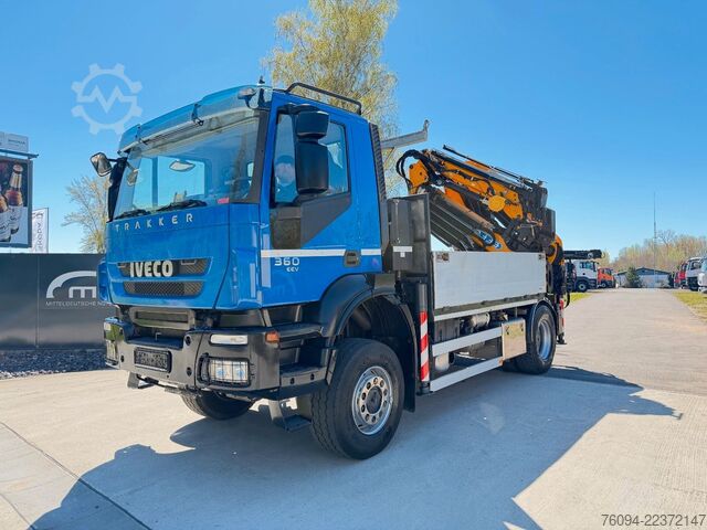 Automobilis ar plakanu platformu IVECO Trakker 360 4x4 Pritsche Kran 27m AHK