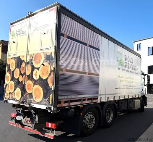 Camión plataforma con toldo MERCEDES-BENZ 2530 ANTOS, Wingliner li., 6x2, Lenkachse