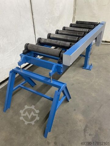 Heavy-duty powered roller conveyor with steel support rollers, transport roller track, infeed roller KASTO 2000 x 500
