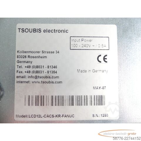 Στοιχείο  Tsoubis Electronic Ersatzmonitor für LCD12L-CACS-KR-FANUC ohne Kabel SN: 1280