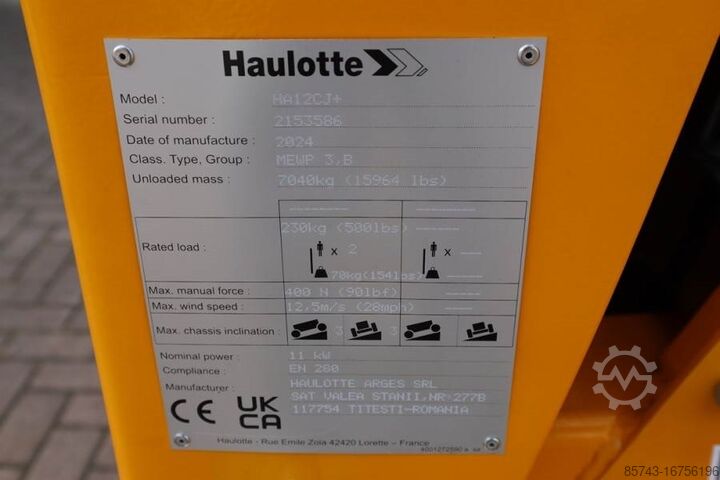 Articulated boom lift Haulotte HA12CJ+ Valid inspection, *Guarantee! Electric, 12