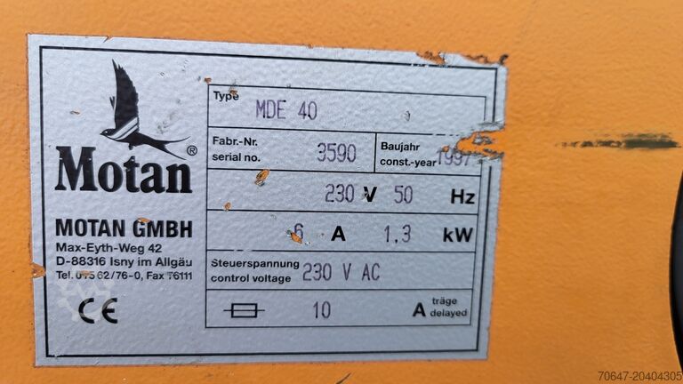 Trockenlufttrockner mit Materialsauger Motan MDE 40