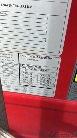 Lantai bergerak Knapen Trailers K200 - 92m3 Liftachse 10mm SP 01/27