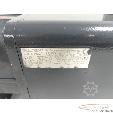 Двигатель Siemens Siemens 1FT5072-0AF71-1 - Z  SN:EJ493386803009 mit Binder 77 60013A00 Bremse