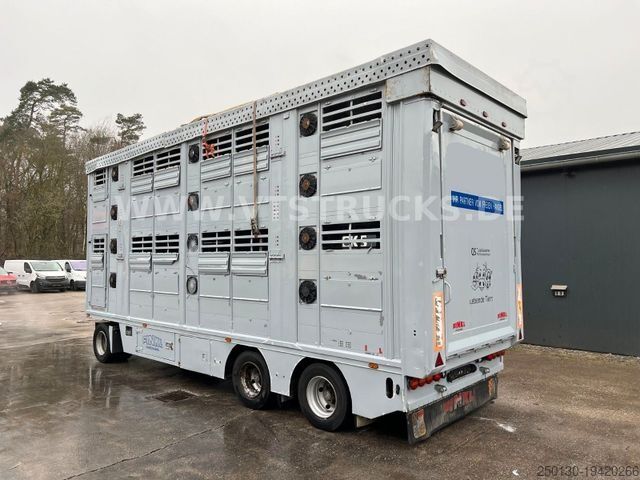 Horse transport trailer Finkl VA 24 3.Stock Vieh. Hubdach Rampe 3 Achsen