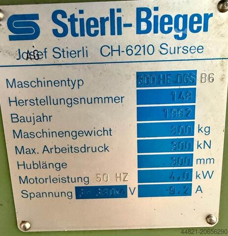 Horizontal bending machine STIERLI 300 HE/D/GS