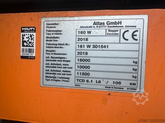 Hjulgraver ATLAS 160 W **Löffelpaket + Greifer**