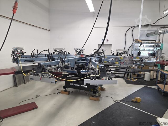 Siebdruckmaschine M&R 10 color Sportsman M&R  ++ M & R Sportsman E Textildruck Karussell