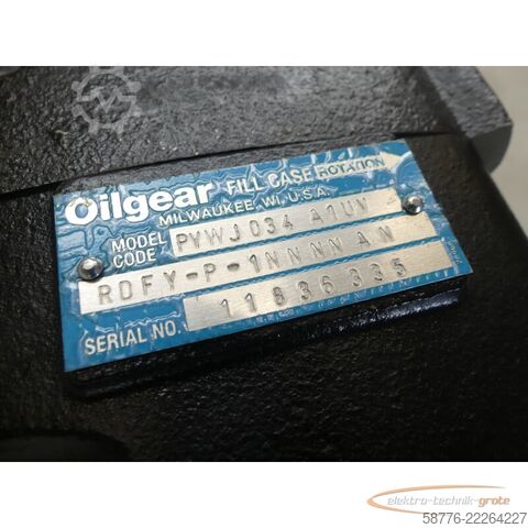   Oilgear PVWJ 034 A1UV DFY-P-1NNNN A N Hydraulikpumpe SN: 11636335 --