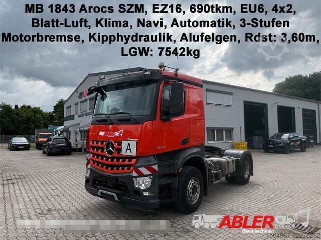 मानक ट्रैक्टर यूनिट MERCEDES-BENZ Arocs 1843 SZM Kipphydraulik