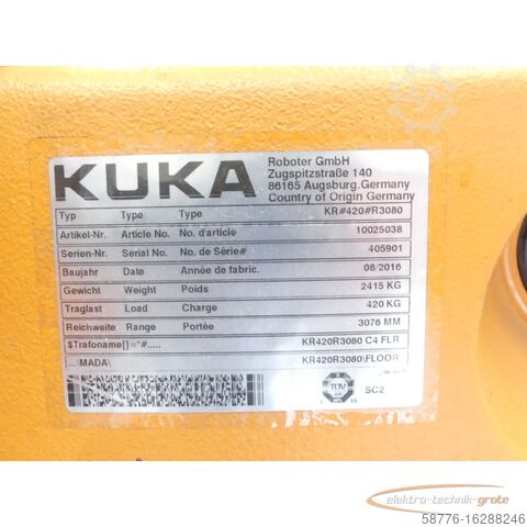 KUKA komponenta KUKA KR420 - R3080 Roboter + KR C4 Steuerung + Panel neuwertig !!