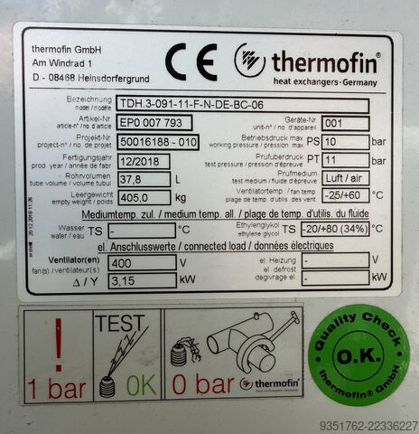 Masa Tipi Soğutucu TDH.3-091-11-F-N-DE-BC-06 Thermifin TDH.3