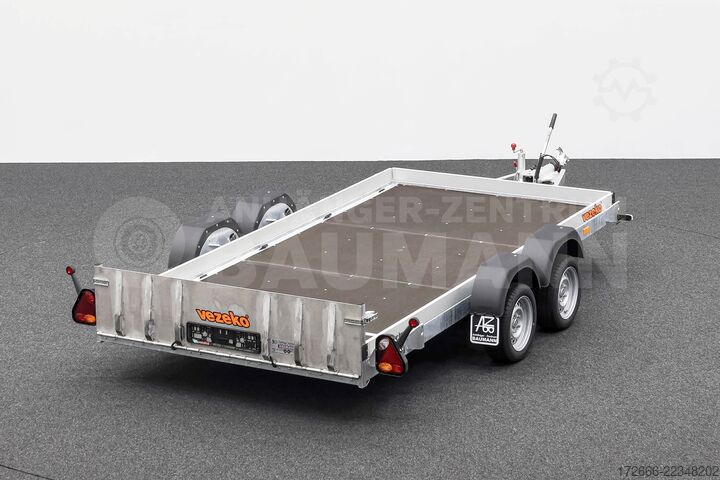 Süllyesztett pótkocsi Vezeko HUSKY CAR FB 35.39 | E-PUMPE | RAMPE 394X187X10CM 3500KG ABSENKER