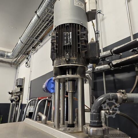 Stainless steel dissolver tank 250 L – heating/cooling jacket, 4 kW dissolver, weighing technology,  INOX CILC250TP
