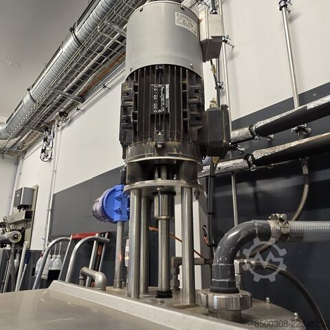 Stainless steel dissolver tank 250 L – heating/cooling jacket, 4 kW dissolver, weighing technology,  INOX CILC250TP