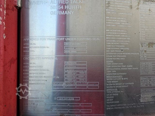 Değişebilir kasalı yarı römork SCHMITZ CARGOBULL 20" Tankconatinerchassis + Tankcontainer