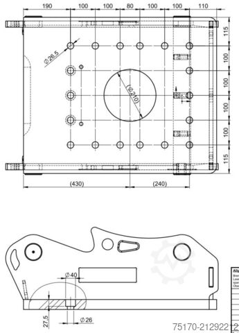бързосменяем блок OilQuick OQ70/55 Adapterplatte für Westtech NEU