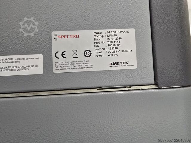 SPECTRO SPECTROMAXX Spectro Spectromaxx optical emission spectrometer (OES), flo